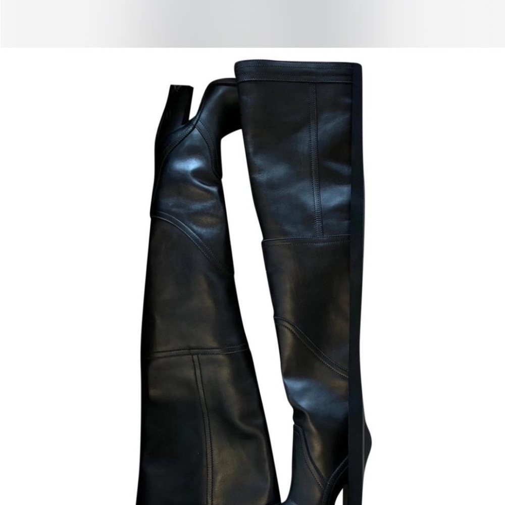 Saint Laurent Dark Brown Over-the-Knee Boots - Picture 2 of 5